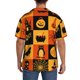 thumbnail image 3 of Balery Halloween Banner Symbols Camisa Casual de Manga Corta con Botones para Hombre, Texturizada, Estilo Cubano, para Playa, Verano-Medium, 3 of 5