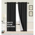 thumbnail image 3 of Royal Blue R64 1 panel solid lined foam backing blackout window curtain treatment drape rod pocket matte smooth fabric 37"wide x95"long, 3 of 5