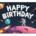 thumbnail image 4 of Space Adventure Happy Birthday Banner Astronaut Design Planet Theme Rocket Illustration for Kids Birthday Party Indoor Decoration Celebration, 4 of 7