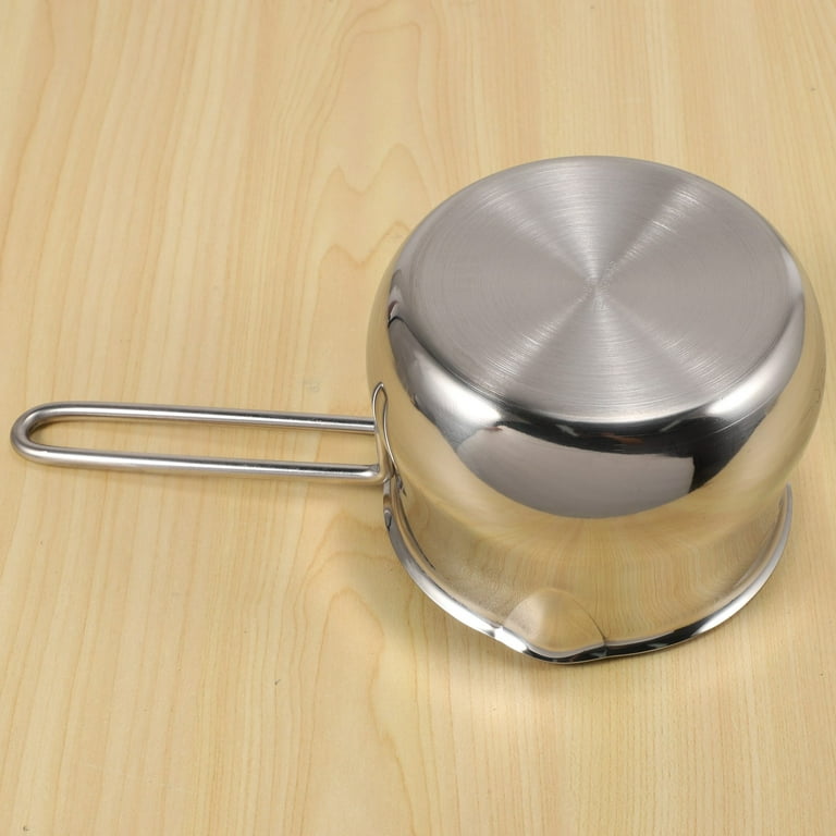 800ml Milk Warmer Pot With Dual Pour Spouts Stainless Steel Small