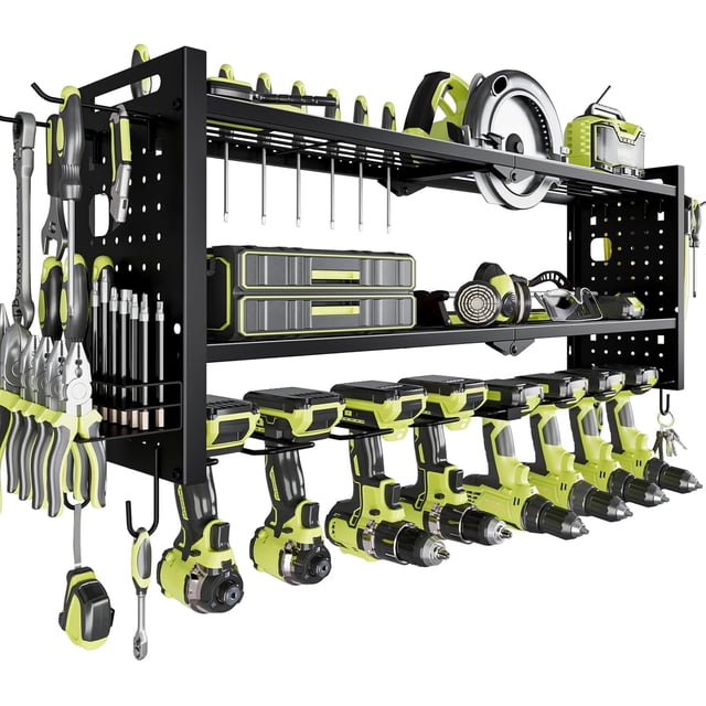 Organisateur d'Outils Électriques Mural Support de Rangement pour Perceuse Sans Fil Support de Perceuse Couches Support de Rangement pour Outils Électriques Robuste