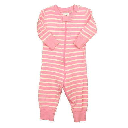 

Pre-owned Hanna Andersson Girls Pink | White 1-piece Non-footed Pajamas size: 3-6 Months