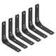 thumbnail image 1 of Uxcell 6Pcs Soportes de Estante Flotante, Soportes de Estante de Pared de Alta Resistencia de 4 x 4 Pulgadas, Soportes de Ángulo de Acero para Estantes de Madera, Armarios, Soporte de Encimera, Negro, 1 of 6