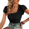 thumbnail image 3 of LYXSSBYX Blouses for Women Short Sleeve Fashion Women Short Sleeve Garment Comfortable Breathable Round-Neck Blouses Tops, 3 of 5