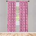thumbnail image 4 of Ambesonne Fruits Window Curtains, Hipster Exotic Pineapples, Each 28" W x 63" L, Pink Pale Blue Ivory, 4 of 4