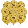 thumbnail image 1 of Globos de látex 10 en 1 con confeti para fiestas, bodas y adornos navideños 30_Golden, 1 of 3