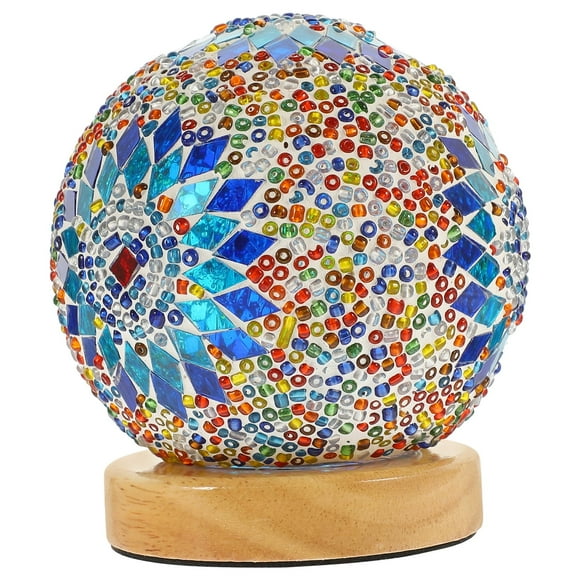 Bohemian Style Night Light Small Desk Bedside Lights for Bedroom Glass Book Sheld Lamp Turkish Baroque