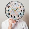 thumbnail image 6 of Yayeee Wall Clock Battery Operated 9.5" Silent Quartz Non-Ticking for Living Room Decor, Small Pink Pattern, 6 of 8