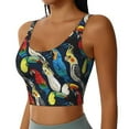 thumbnail image 2 of Fuzoiu Parrot Print Women's Sports Vest,U-Back Sports Tank,Gym Vests,Athletic Sleeveless Shirts,Exercise Undershirts,Yoga, Gym, and Dance Wear-Medium, 2 of 8