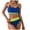 Blue, variant on Wamejoo Women's High Waisted Bikini Sets Sporty Two Piece Swimsuits Color Block High Cut Bathing Suits (Blue, M)