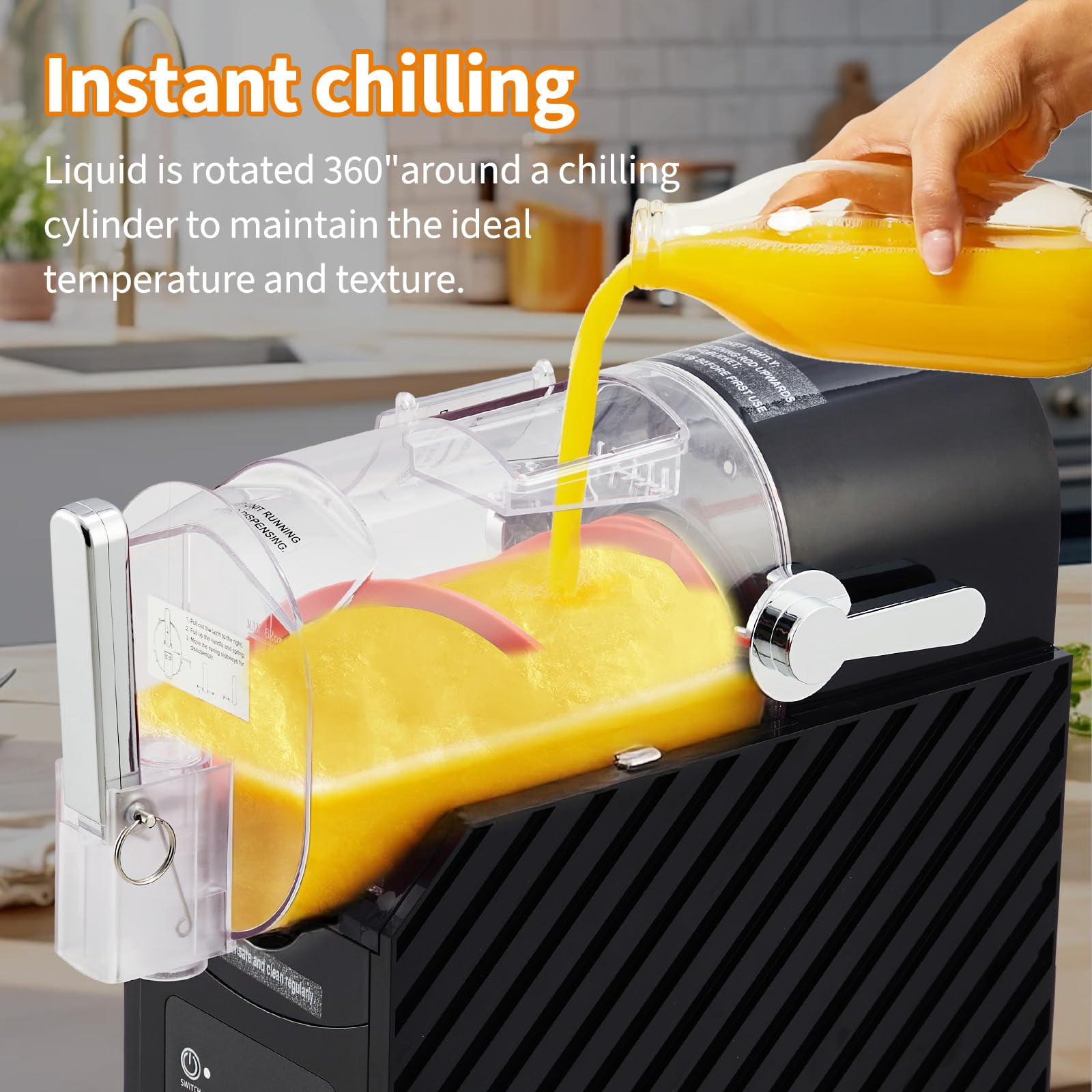 Professional Slushie Maker 84oz - 3-in-1 Frozen Drink Machine with Auto Clean & LED Touch Panel - Commercial Grade for Margaritas, Smoothies, Frappes at Home or Business