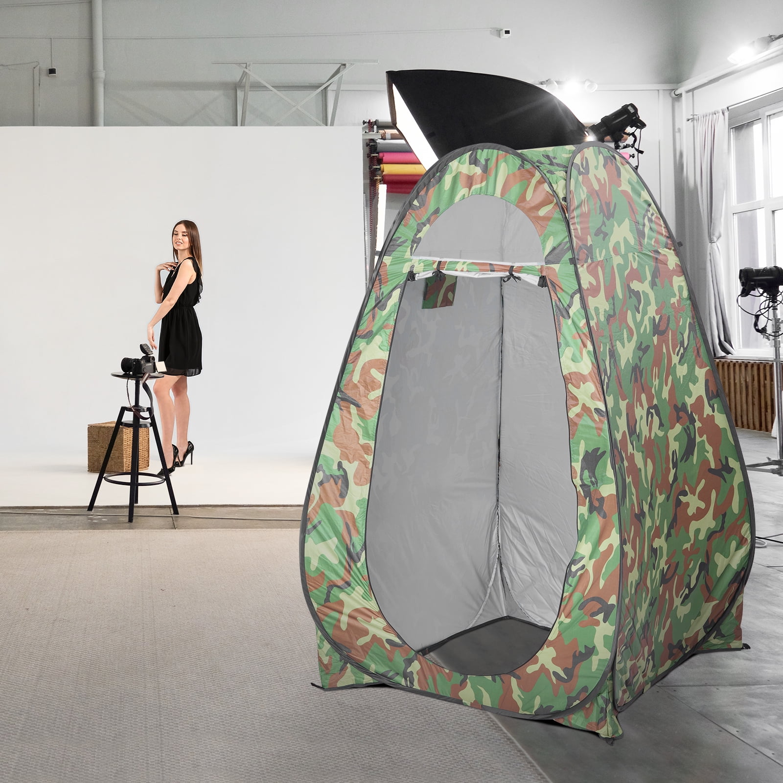 UBesGoo Camping Tent Camouflage Single Portable Bathroom Tent w/ a