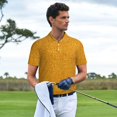 thumbnail image 3 of Yiaed Gold GlitterPrint Men's Short Sleeve Polo Shirt,Golf Polo for Men Three-Button Golf Shirt Athletic Casual Collared T-Shirt- 4X-Large, 3 of 7