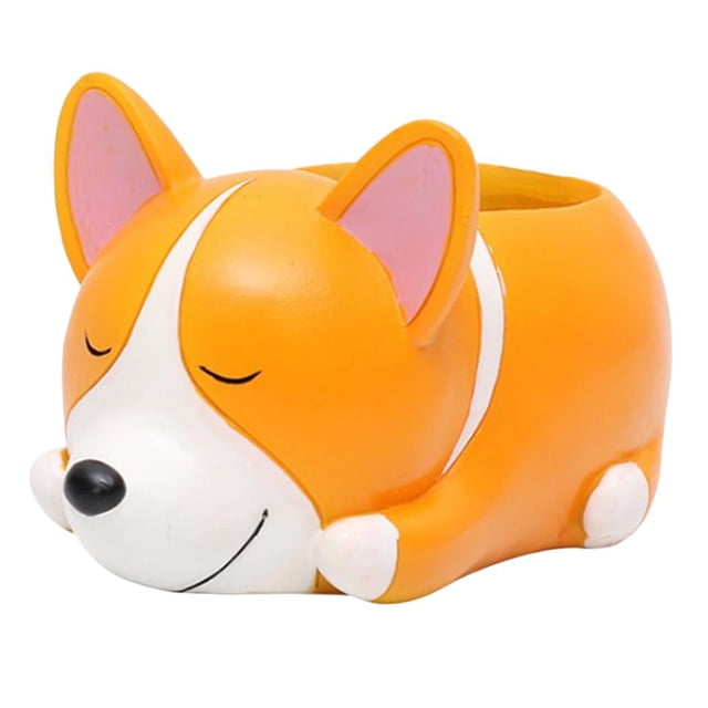 1x lindo Animal de dibujos animados jarrón Corgi perro flor decoración Gloria Maceta suculenta