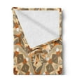 thumbnail image 2 of Tan and Brown Soft Flannel Fleece Throw Blanket, Traditional Round with Retro Floral Elements Abstract Style, Cozy Plush for Indoor and Outdoor Use, 50" x 70", Multicolor, by Ambesonne, 2 of 5