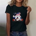 thumbnail image 2 of Blusas para las Mujeres Casual, Estampado Manga Corta Cuello Redondo Camiseta Top Hecho de Cómodo Estante de Imitación para Toda la Temporada de Uso Diario, Tops Cortos para las Mujeres, 2 of 4
