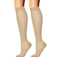 thumbnail image 5 of Knee High Flexible Compression Sox S/M/L/XL/XXL Open Toe Running Compression Socks Compress Socks Compression Socks Sports Compression Socks SKIN COLOR S/M, 5 of 8