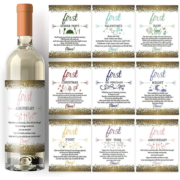 Wedding Milestones Gift Wine Bottle Labels Sticker Covers 18 Sheet 9