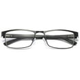 thumbnail image 2 of 4 Pairs Mens Rectangular Blue Light Blocking Reading Glasses Spring Hinge Readers +4.00, 2 of 6