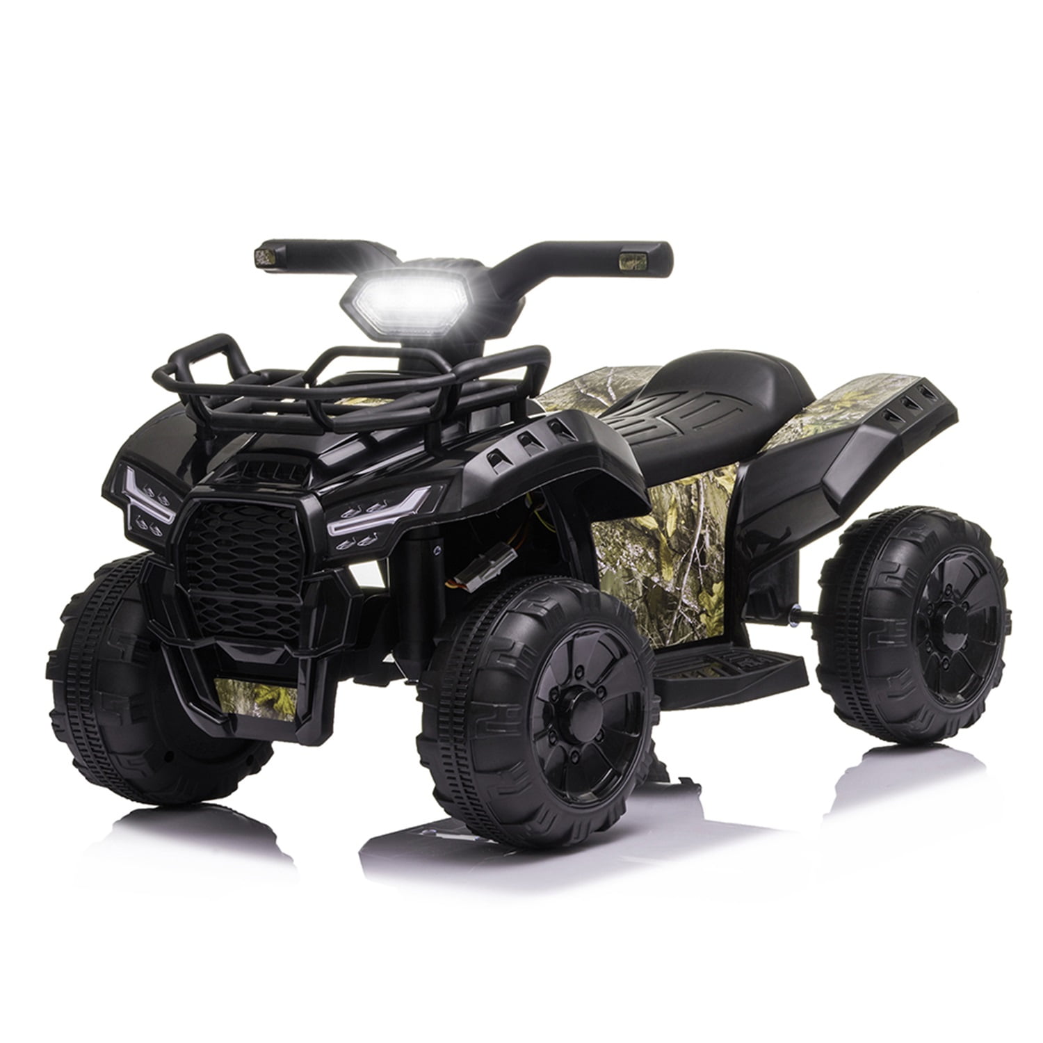 CIPACHO Kids ATV, 6V Battery Powered Electric Vehicle w/LED Light, Horn, Music, Wear-Resistant Wheels, Ride on Car 4 Wheeler Quad for Toddler Boys Girls 18-36 Months, Black