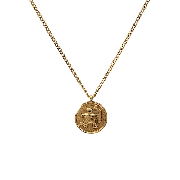 Blue Box Boutique Inc Gold Stainless Steel Sagittarius Zodiac Pendant Necklace for Women, Teens | Horoscope, Birthday Gift