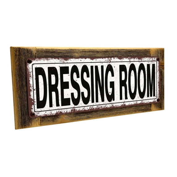 Framed, Outdoor Dressing Room 4"x12" Metal Sign, Wall Décor for Home and Office