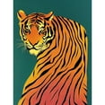 thumbnail image 1 of Modern Tiger Portrait on Teal Orange Bold Unframed Wall Art Print Poster Home Decor Premium, 1 of 4
