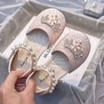 thumbnail image 4 of Celivon Kids Girl Sandals Pearl Strap Leather Shoes For Tween 9.5-10 Years, 4 of 7
