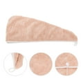 thumbnail image 3 of Unique Bargains 1 Pc Water-absorbent Hair Towel Wrap for Bathroom Hotel Coral Fleece Light Brown, 3 of 5