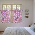 thumbnail image 3 of Spring Floral Kitchen Curtain for Berdoom Living Room Cafe 45 Inch Length, Retro Watercolor Flowers Leaves Plants Purple Tiers Curtains Light Filtering Drapes Window Treatment 2 Panels 52"Wx45"L, 3 of 8