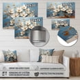 thumbnail image 4 of Designart "White and Blue Golden Orchid Tree Garden Of Branches VI In Gold and White"Abstract Floral Metal Wall Art Gold Traditional Office Room Wall Art, 4 of 6