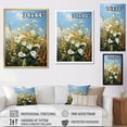 thumbnail image 4 of Designart "White Green Lilies landscape Pointillism Dot I" Floral Floater Framed Canvas Print, 4 of 7