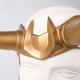 thumbnail image 3 of Casco con cuernos Loki de látex Casa de los Tesoros para disfraz de Halloween Unisex Anime, 3 of 3