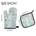 thumbnail image 2 of Yayeee Oven Mitts and Pot Holder Set of 2 Heat Resistant Kitchen Gloves Baking Hot Pad, Floral Easter, 2 of 5