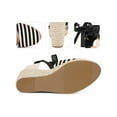 thumbnail image 2 of BLISSFUL STEP Stripe Lace Up Espadrilles Platform Wedge Sandals for Women Black 6, 2 of 6