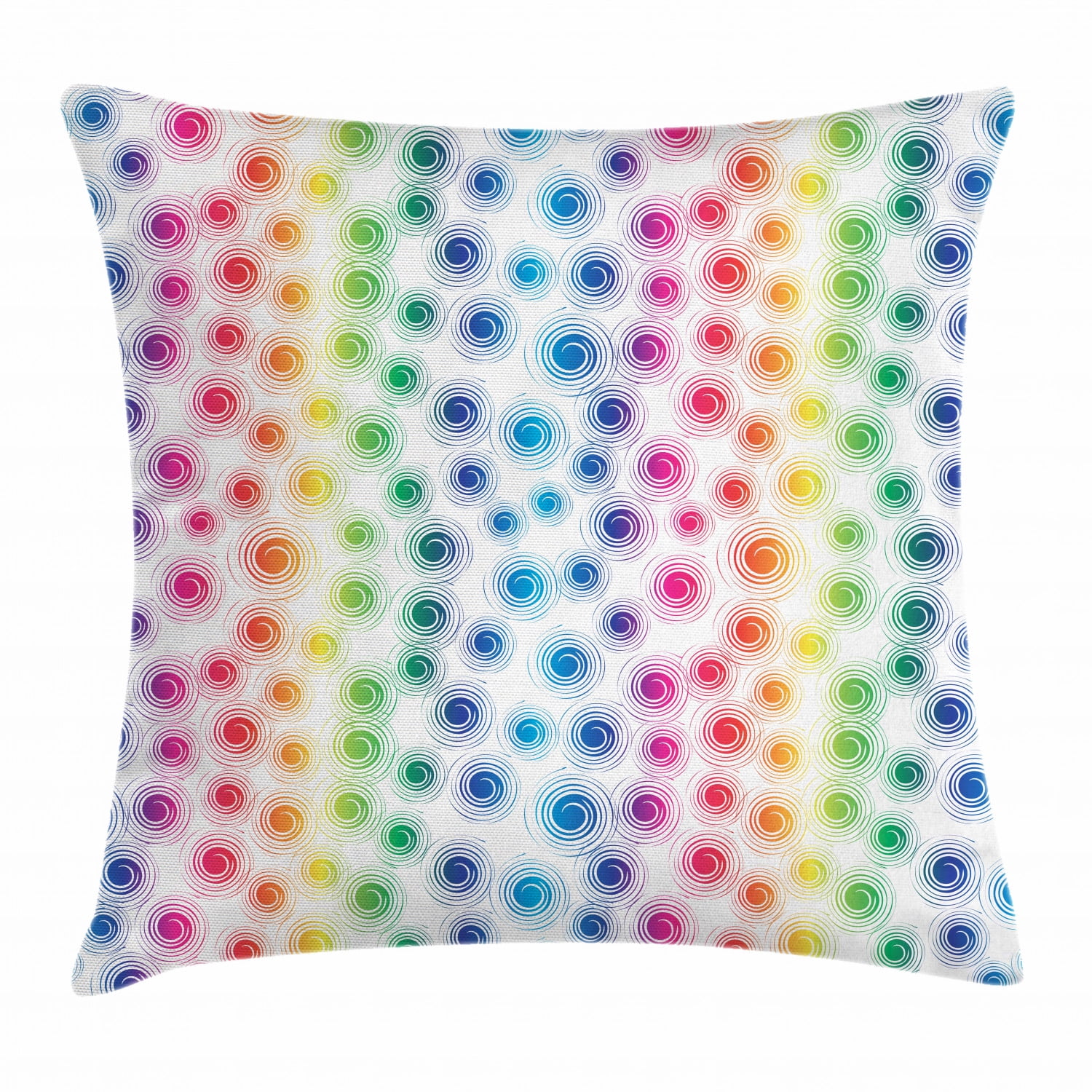 Colorful Throw Pillow Cushion Cover, Funky Geometrical Retro Style