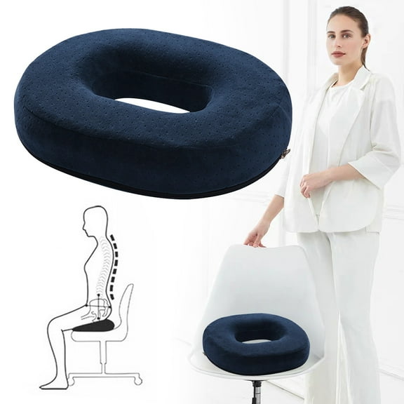 Cozival Donut Pillow, Memory Foam Seat Cushion with Hollow Center, Slow-Rebound Orthopedic Coccyx Pillow for Office Chair, Car Seat, and Home Use, Pressure Relief Comfort Pad, Coccyx Cushion, A