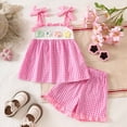 thumbnail image 2 of TOWED22 Toddler Girl Baby 2 Piece Adorable Clothing Sets Sleeveless Tee and Shorts Lovely Summer Outfits Tank Tops Casual with Pockets(Pink,2-3 Y), 2 of 9