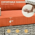 thumbnail image 6 of Hooowooo Wicker Patio Furniture 7 Pieces Rattan Outdoor Conversation Set All Weather Modular Sectional Sofa Patio Chair Set with Cushion Ottoman for Porch, Orange Red, 6 of 8
