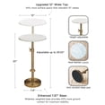 thumbnail image 3 of Mesa para bebidas de mármol de altura ajustable Goodinough White Marble, 3 of 7