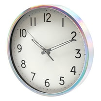 Mainstays 12" Quartz Iridescent Indoor Wall Clock, Easy Read Large Bold Numbers