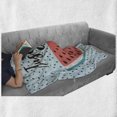 thumbnail image 6 of Saying Soft Flannel Fleece Throw Blanket, Doodle Illustration of Just Chill Typography with Watermelon Slices, Cozy Plush for Indoor and Outdoor Use, 70" x 90", Multicolor, by Ambesonne, 6 of 6