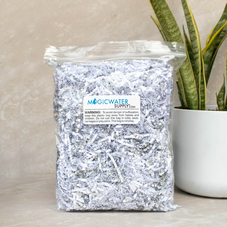  MagicWater Supply - 1 LB - White - Crinkle Cut Paper Shred  Filler great for Gift Wrapping, Basket Filling, Birthdays, Weddings,  Anniversaries, Valentines Day, and other occasions : Health & Household