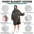 thumbnail image 6 of Halloween Critter Night Black Wearable Blanket Hoodie, Flannel Oversized Wearable Blanket with Sleeves & with Sleeves & Pockets, Comfort Gifts Ideas for Adult Men Women, 6 of 6
