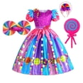 thumbnail image 1 of Purim-Disfraz de caramelo arcoíris para niñas, disfraz de Cosplay para niños, vestido elegante de malla rosa, regalo de recuerdo de fiesta de cumpleaños zhangyuxiang unisex, 1 of 2
