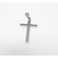 thumbnail image 2 of 14K White Gold Cross Pendant Necklace Charm Spiritual Symbol - White Gold Stamped, Gift for Women Men, Choose your Color, Beveled Edge Cross, 2 of 6