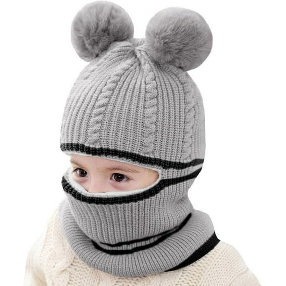 Toddler Winter Hat,Baby Winter Hat Scarf Set,Boys Girls Winter Hood Scarf Beanie Fleece Balaclava Earflap Skull Cap 2-5T