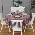 thumbnail image 2 of Dachshund Dog and Flower Floral Round Tablecloth 60"x60",Wrinkle Wipeable Table Cloth for Kitchen Dining Room Picnic Patio Party, 2 of 6