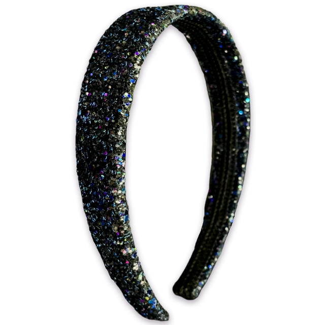 Nvzi Diadema ancha brillante, lindos accesorios para el cabello, diadema gruesa con brillos