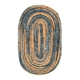 thumbnail image 2 of Unique Loom Braided Chindi Collection Area Rug (3' 3" x 5' 1" Oval Blue and Natural/Natural), 2 of 6